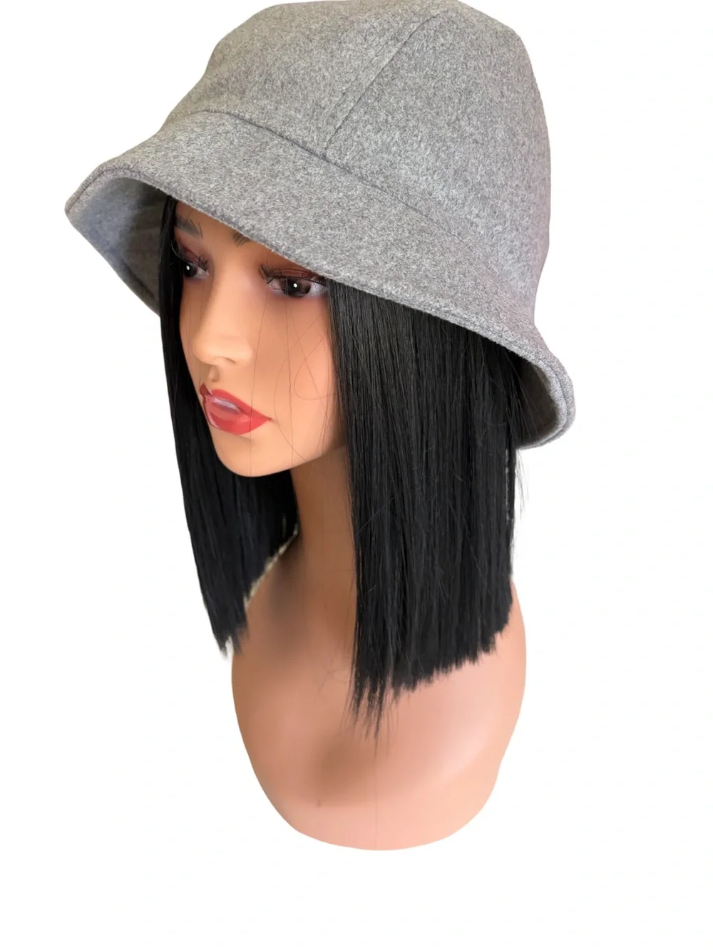 Lands’ End Cashtouch Cloche Bucket Hat Gray L/XL